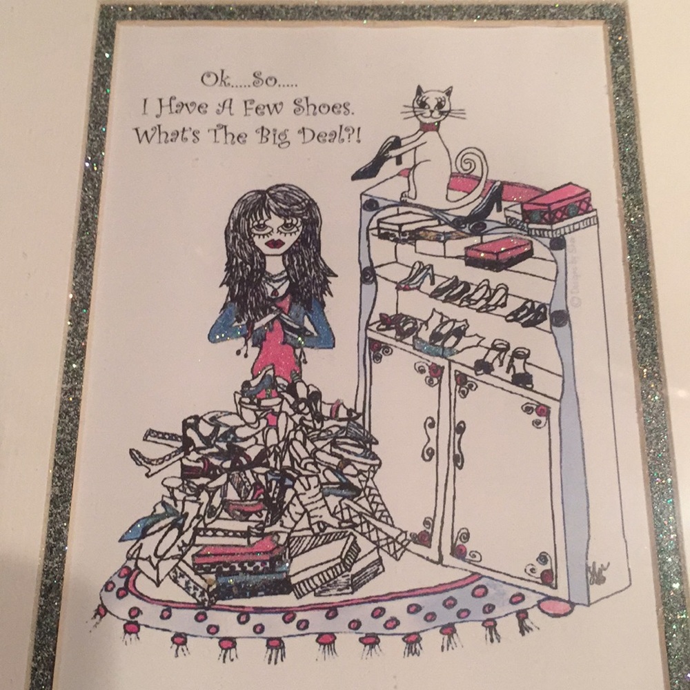 Shoe lovers art in frame